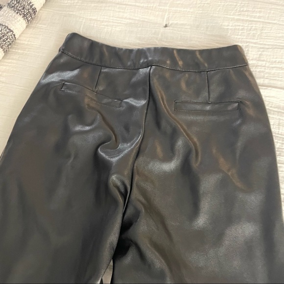 ASOS black faux leather high waisted straight leg pants size US 4 - Picture 10 of 13